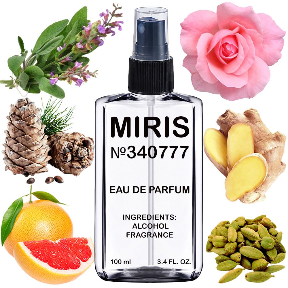 MIRIS No. 340777 bottle front shows sleek design and premium fragrance.