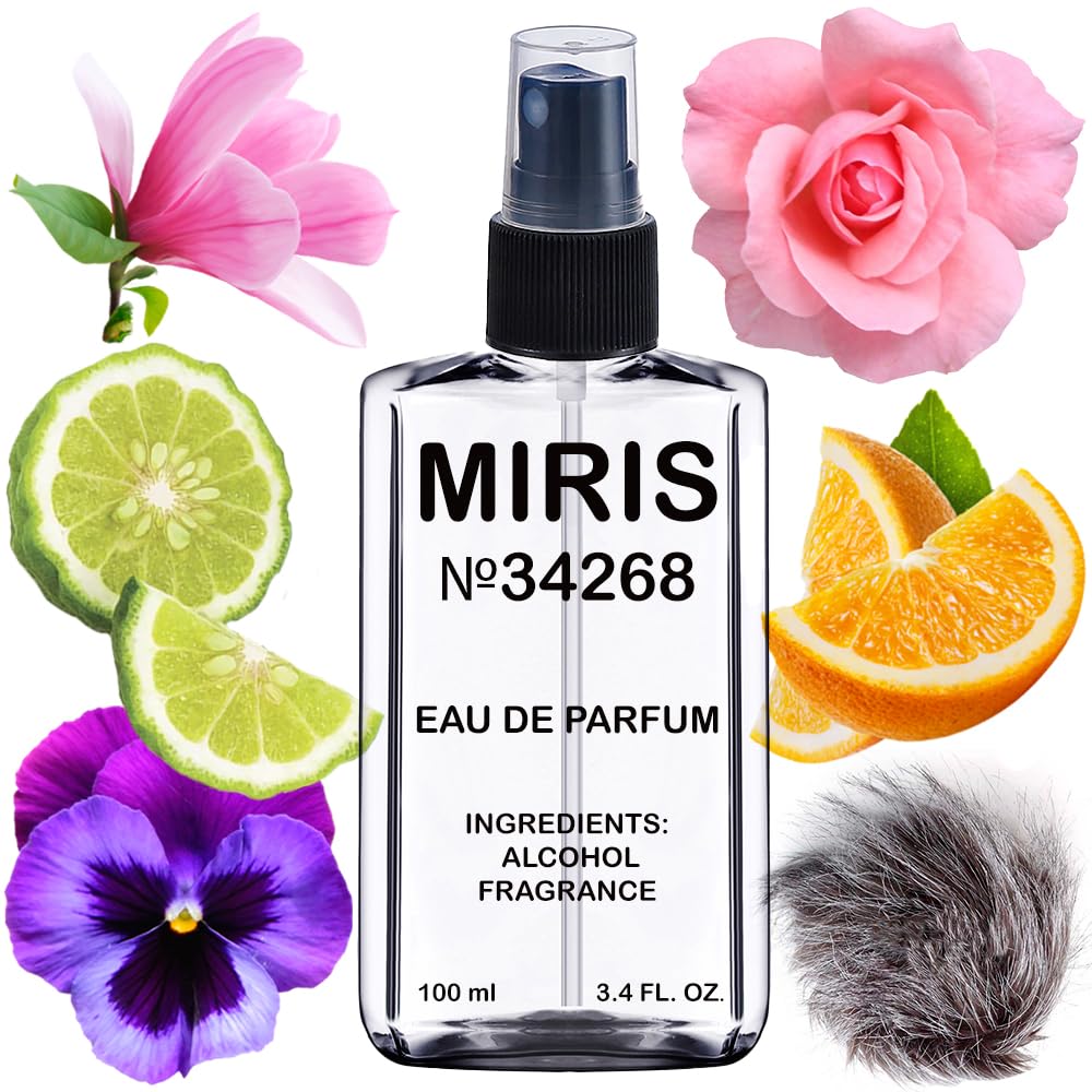 MIRIS No. 34268 bottle and spray showcasing a floral fragrance for daily wear