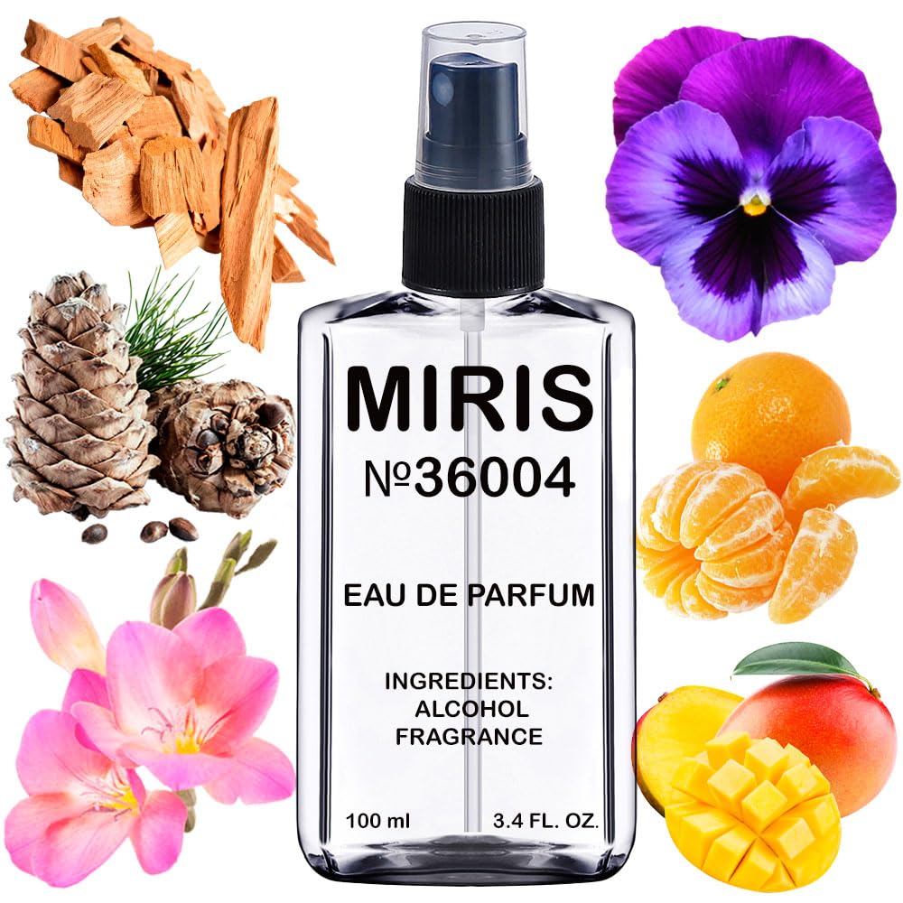 MIRIS No. 36004 Bos Woman bottle pour showing long-lasting floral-fruity scent