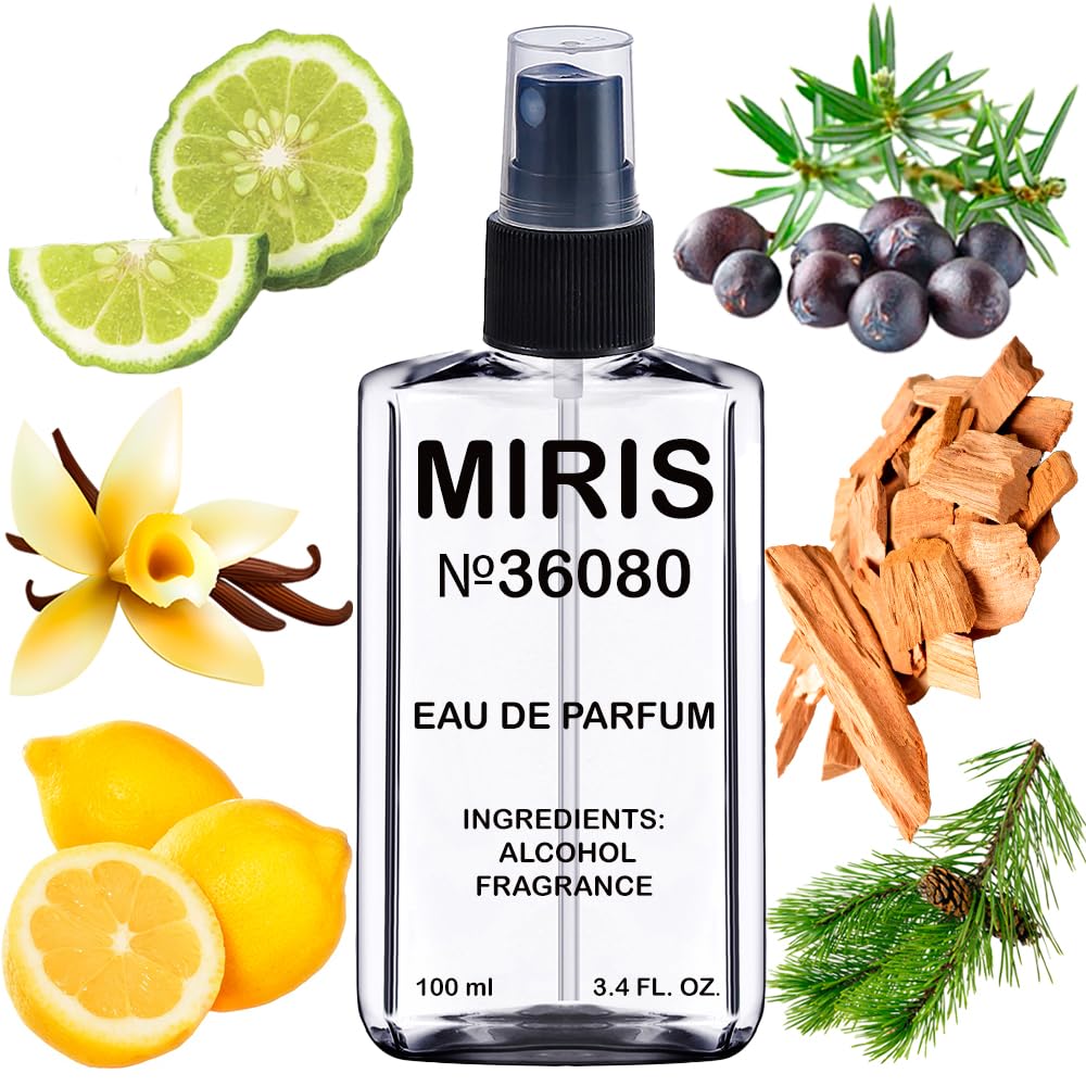 MIRIS No. 36080 bottle pour reveals a gourmet woody fragrance for all-day wear.