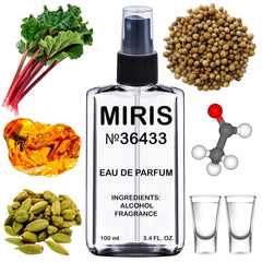 MIRIS No. 36433 bottle on rocks for a premium unisex fragrance moment.