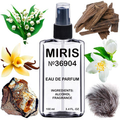 MIRIS No. 36904 bottle front view showing Dionisio-inspired design for daily wear.