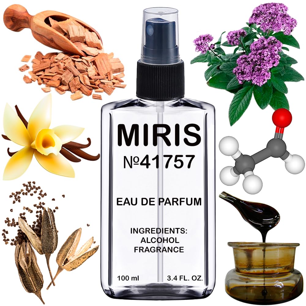 MIRIS No. 41757 bottle front, hinting at a lasting, sophisticated fragrance.