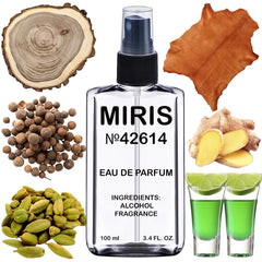 MIRIS No. 42614 front bottle showcases premium woody-spicy fragrance for daily wear.