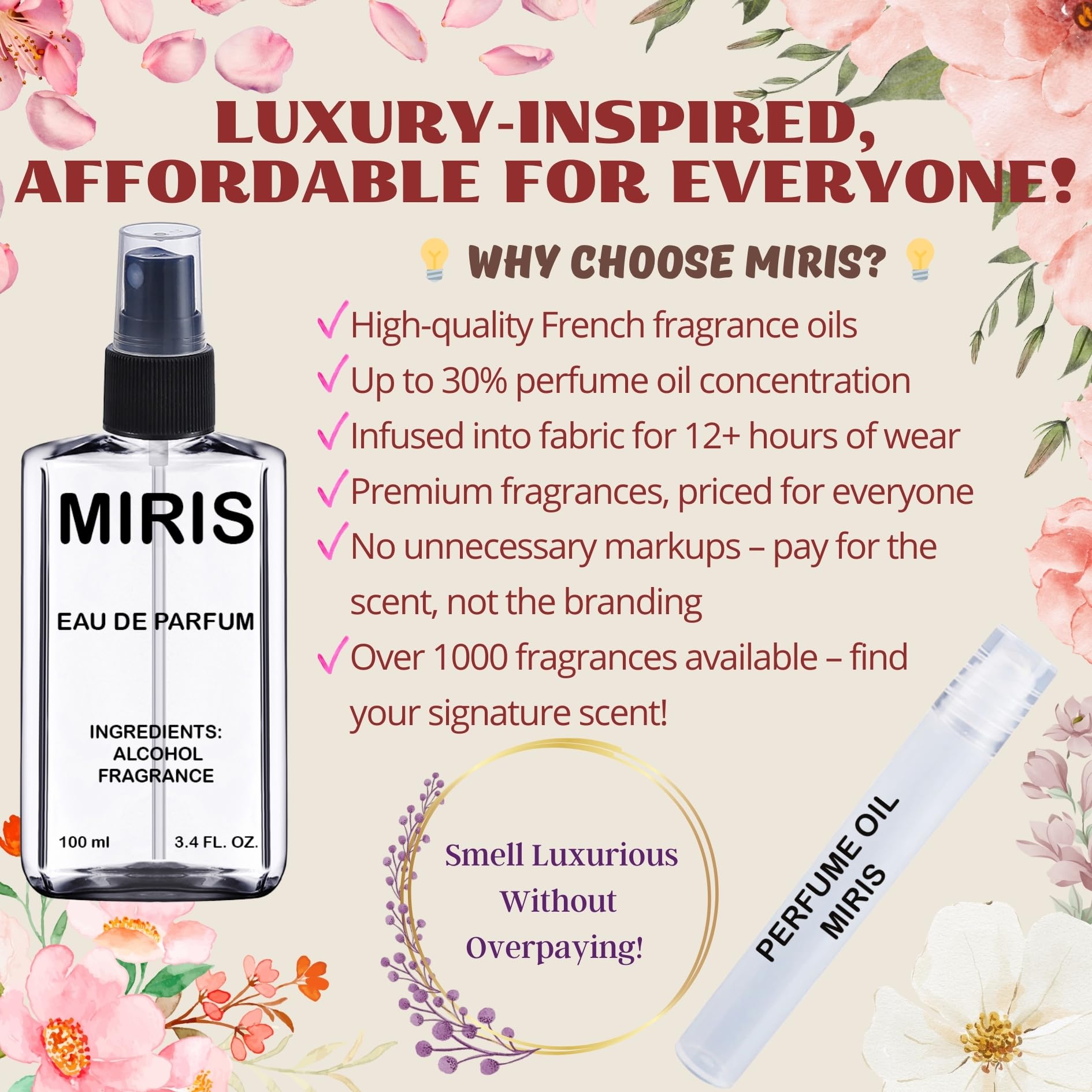 MIRIS No. 44533 bottle side reveals sleek silhouette for versatile styling.