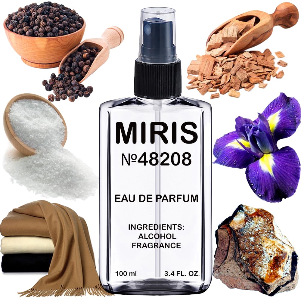 MIRIS No. 48208 bottle front view highlights floral inspiration and elegant design.
