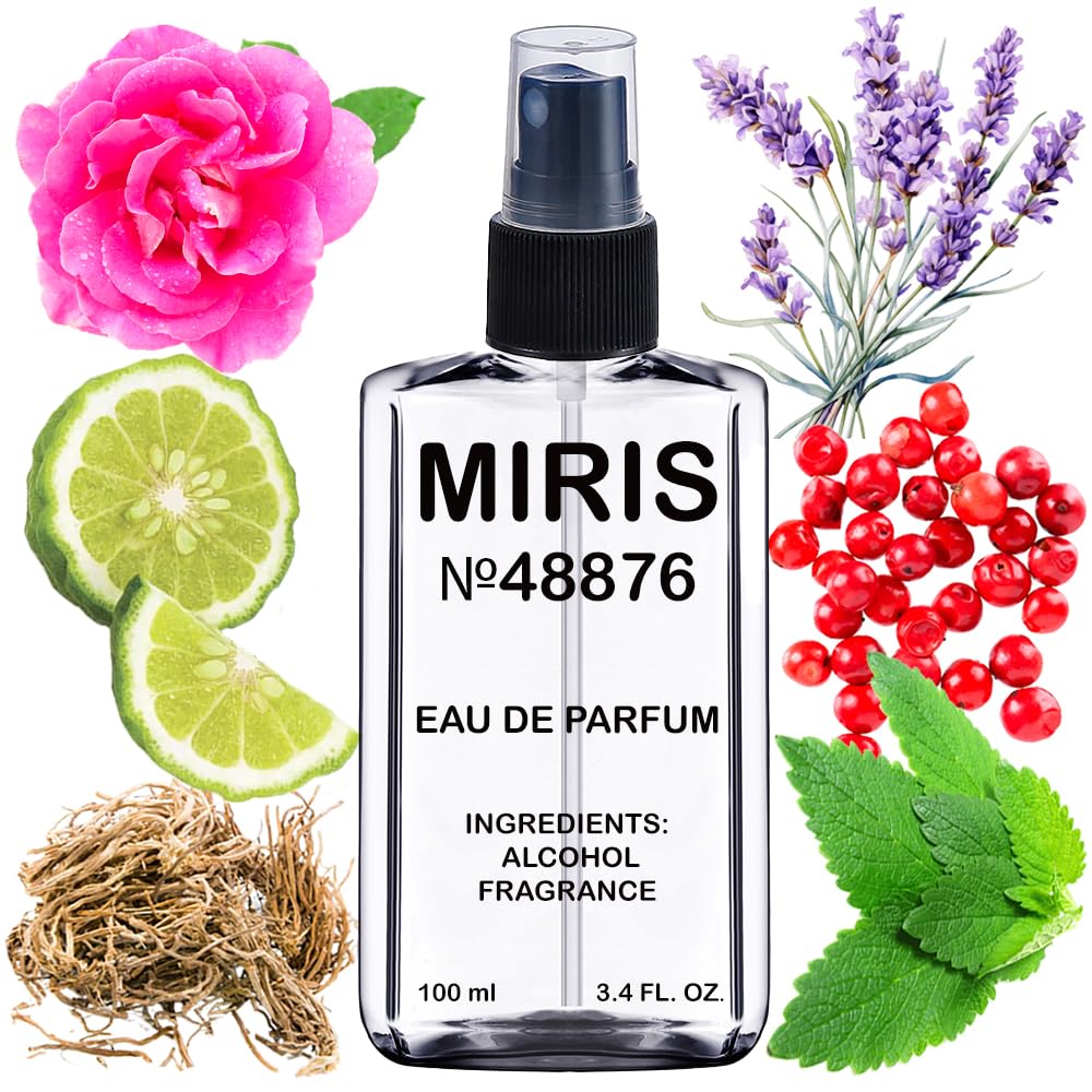MIRIS No. 48876 Viking-inspired perfume bottle on a wooden surface for lasting aroma.