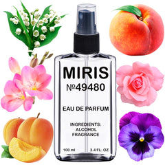 MIRIS No. 49480 bottle, red jeans-inspired scent for everyday confidence