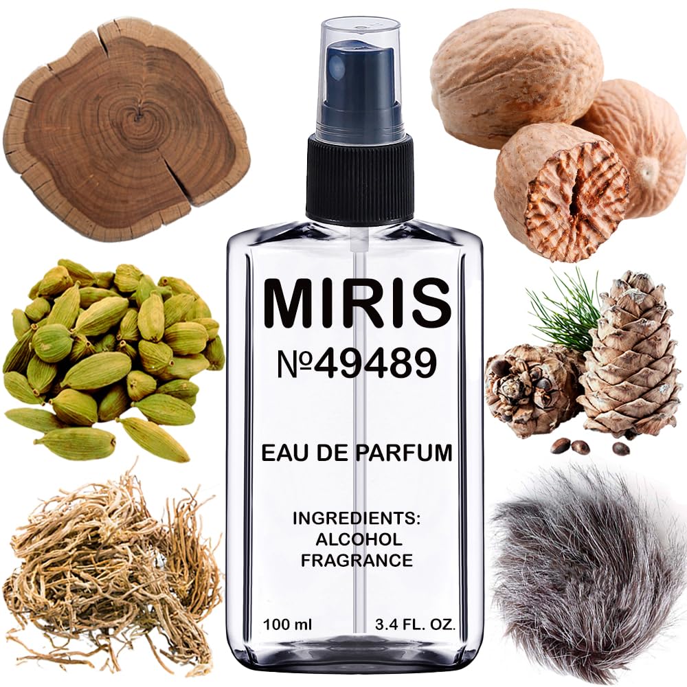 MIRIS No. 49489 Bleu Noir-inspired bottle front showing masculine design and quality