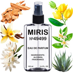 MIRIS No. 49499 Marfa-inspired bottle pour highlights the woody musk profile for all-day wear
