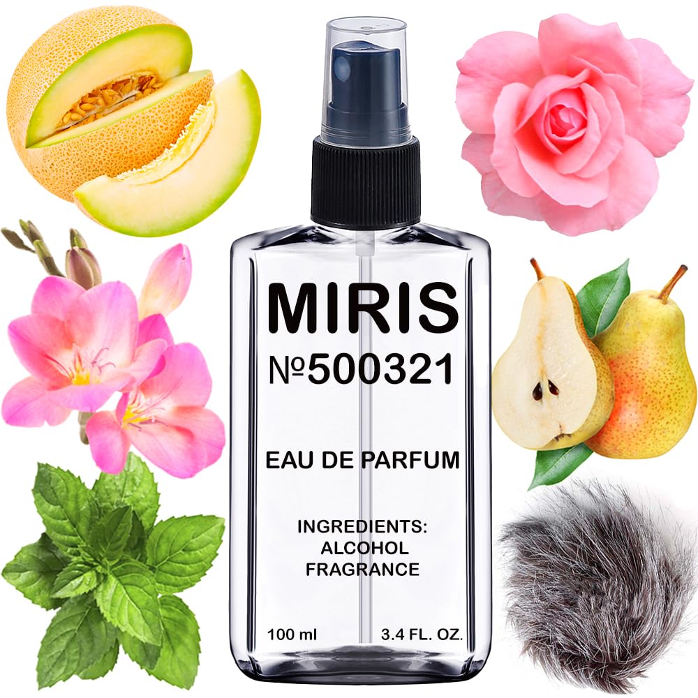 MIRIS No. 500321 bottle showcases pear freesia profile for daily elegance.