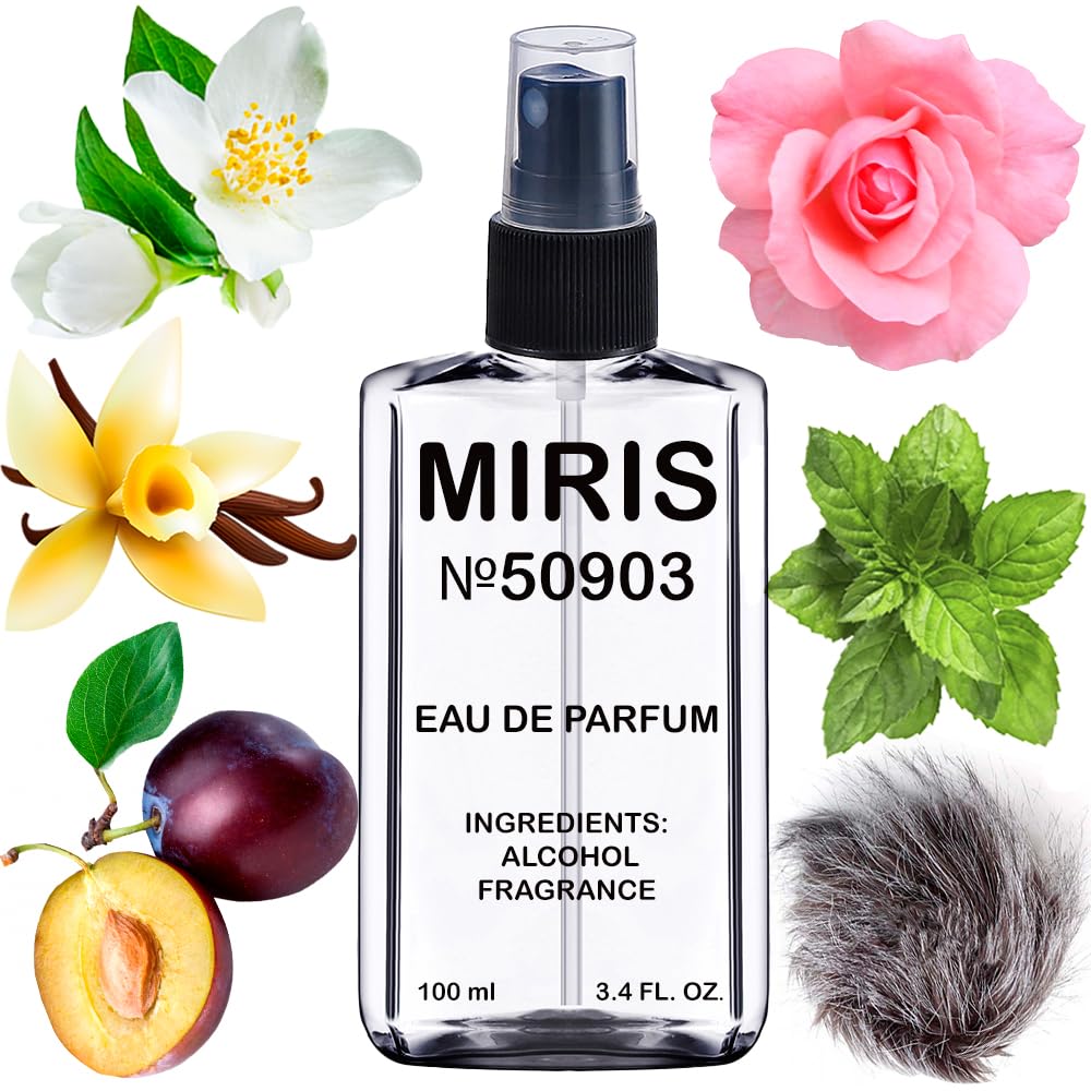 MIRIS No. 50903 bottle front shows elegant design and long-lasting fragrance.