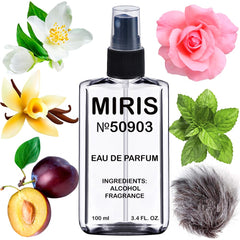 MIRIS No. 50903 bottle front shows elegant design and long-lasting fragrance.
