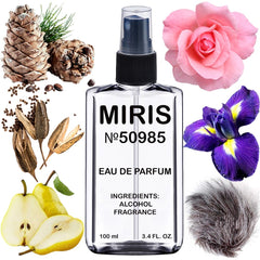MIRIS No. 50985 bottle pour reveals sleek design and premium fragrance presentation