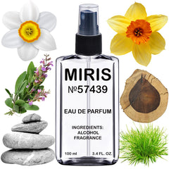 MIRIS No. 57439 bottle close-up shows premium fragrance for all-day presence.