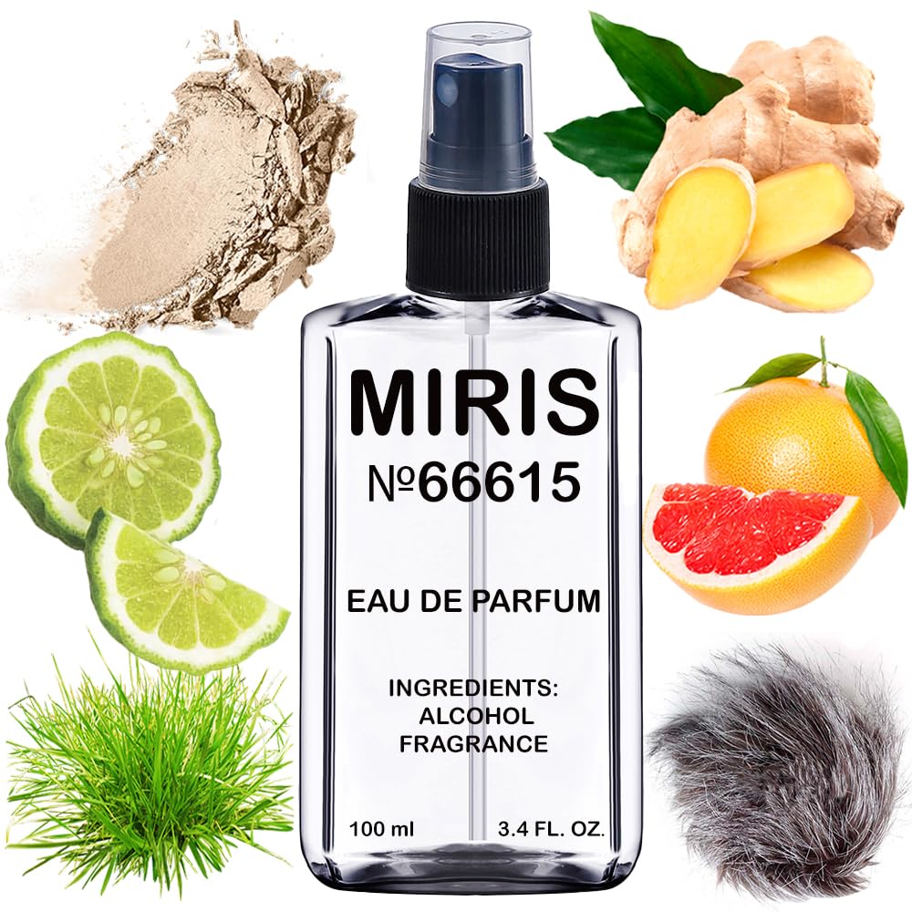 MIRIS No. 66615 bottle front view for unisex citrus gourmand fragrance.