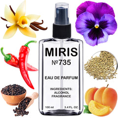 MIRIS No. 735 bottle with Ulraviolet-inspired design for daily wear