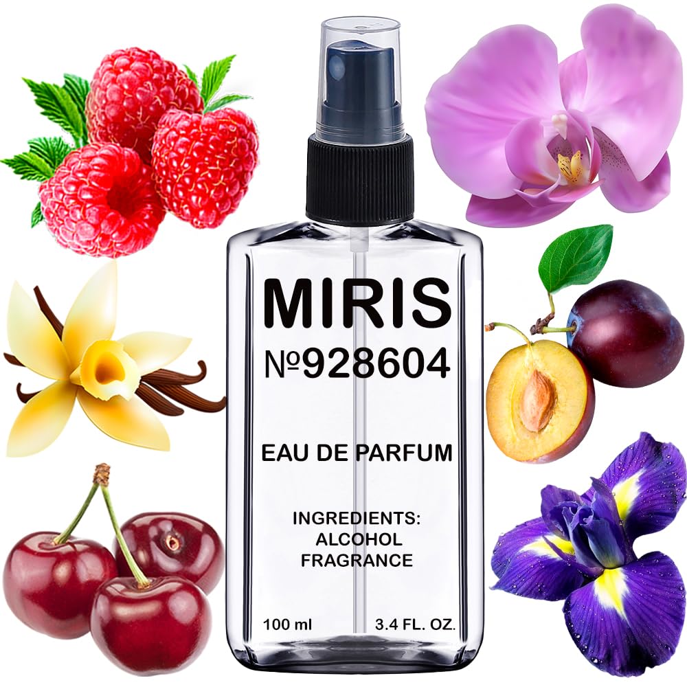 MIRIS No. 928604 Midnight Fantasy bottle on display, long-lasting floral scent for evenings.