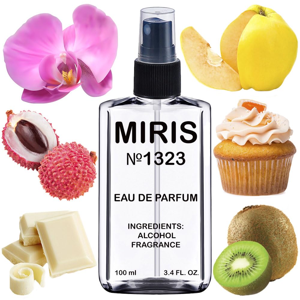 MIRIS No.1323 bottle front shows a premium floral-fruity scent for everyday wear.
