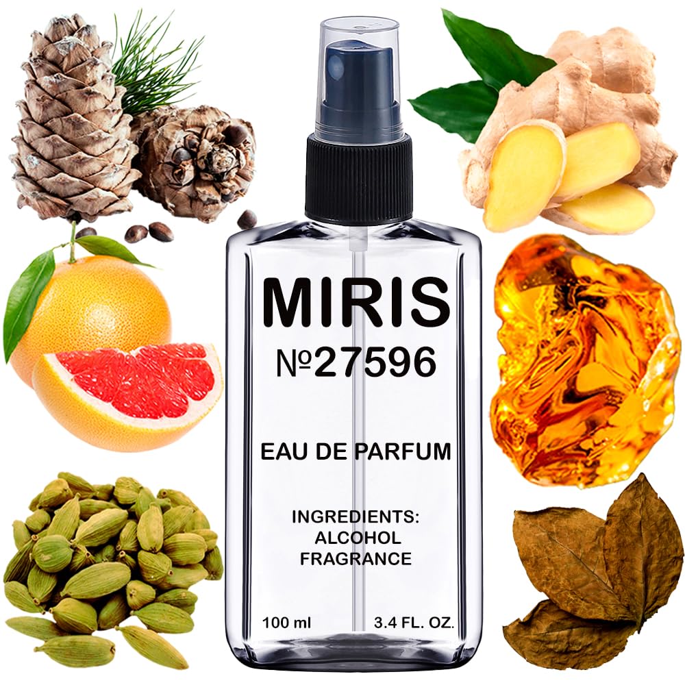 MIRIS No. 27596 bottle front, refined woody-spicy option for daily wear.