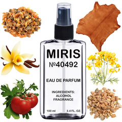MIRIS No. 40492 leather top notes bottle illustrates lasting wear potential