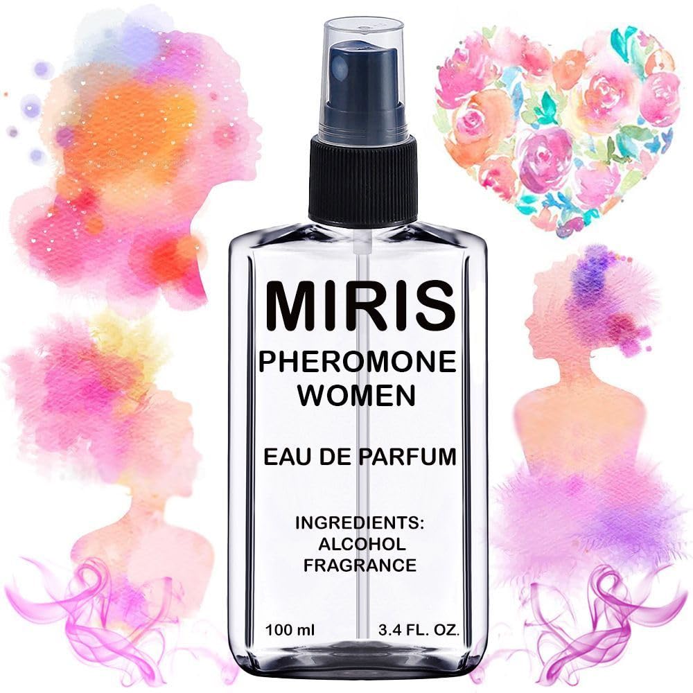 MIRIS Pheromone Women bottle front shows premium packaging for gifting.