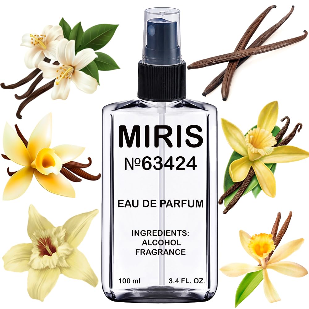 MIRIS Vanilla Blend bottle close-up, signaling premium fragrance quality.