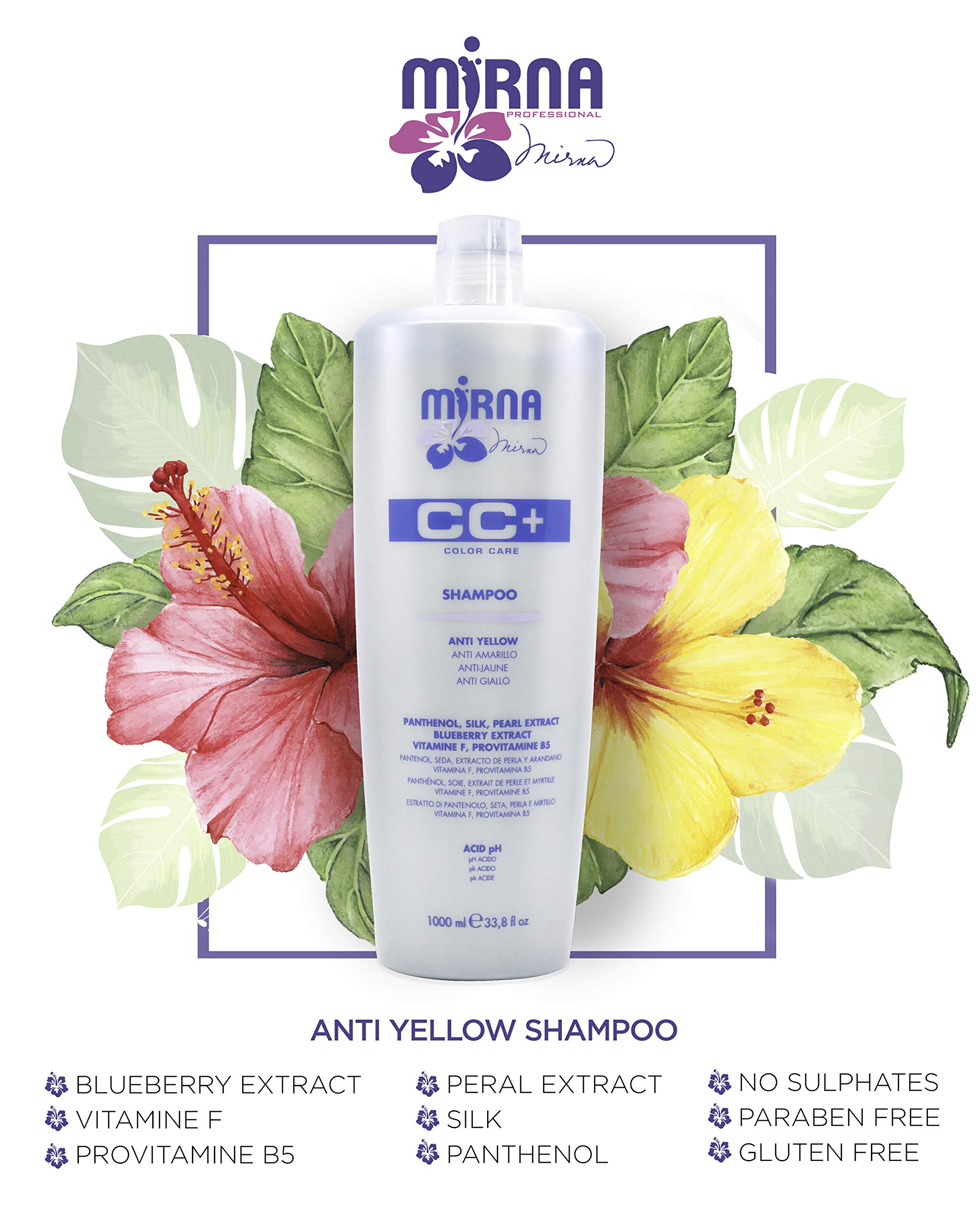 Mirna Professional Color Care Shampoo enhances white hair shine and reflections