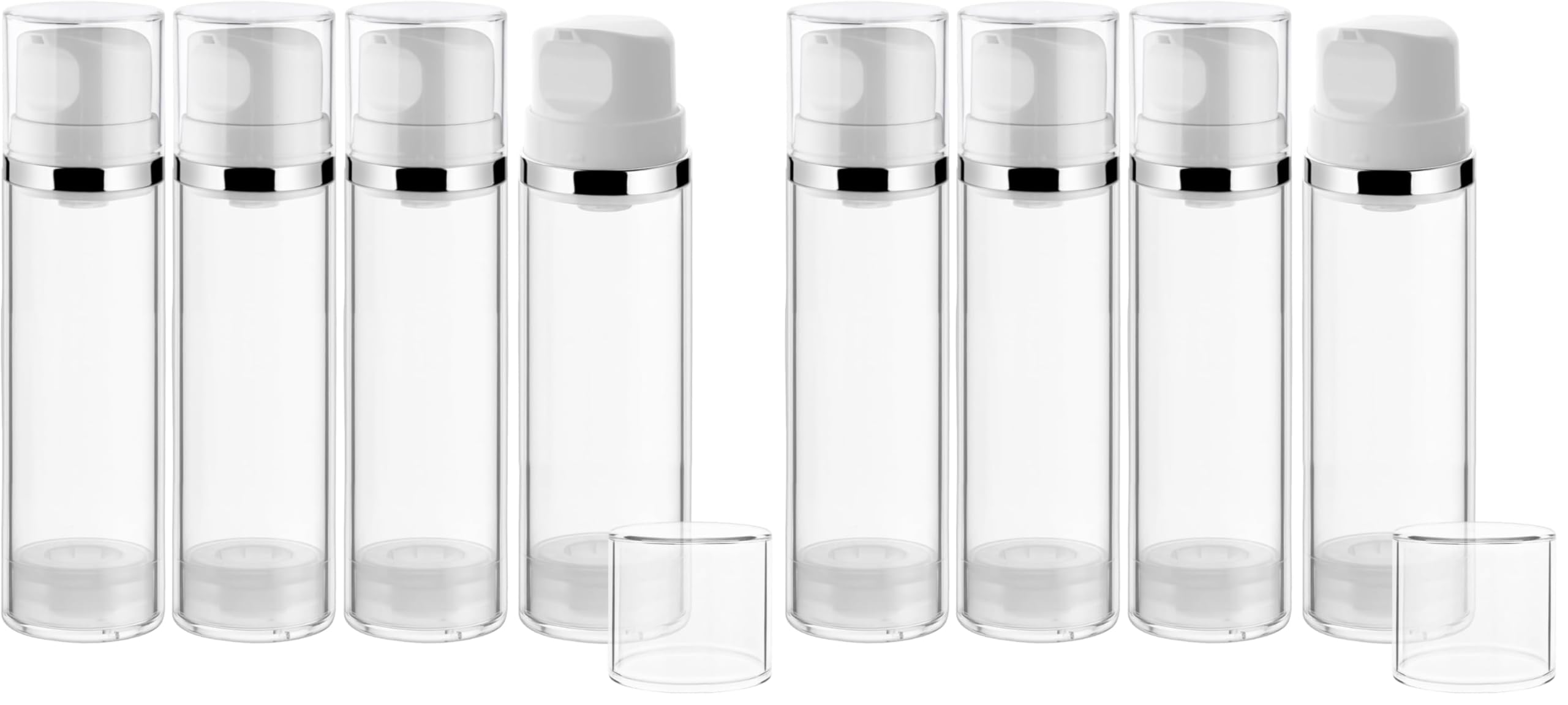 Mirrline airless pump bottle 150ml front view, compact travel-friendly design.