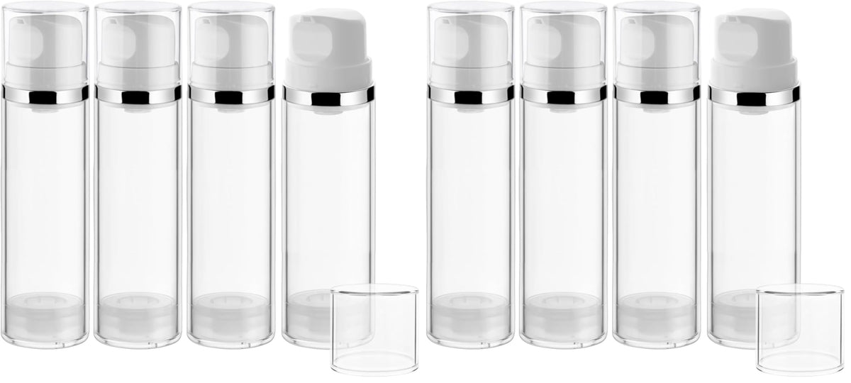 Mirrline airless pump bottle 150ml front view, compact travel-friendly design.