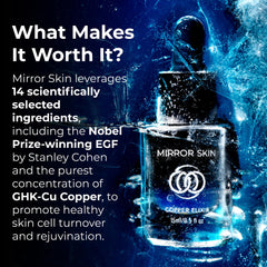 Application on the face demonstrates gentle absorption of MIRROR SKIN Serum.