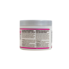 Mirta De Perales Collagen Elastin Cream application on neck and face promotes even coverage.