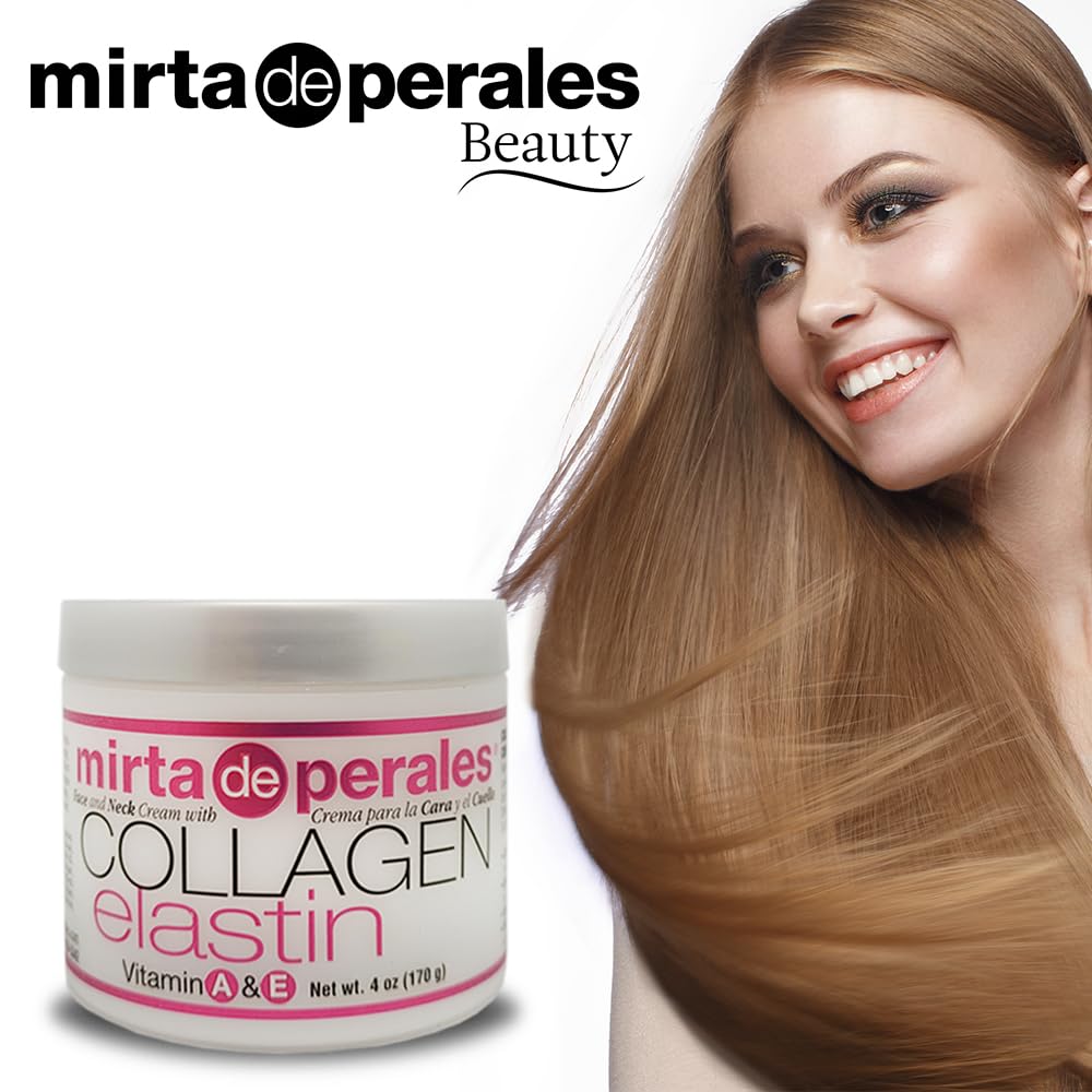 Close-up of Mirta de Perales Collagen Elastin Cream label and branding.
