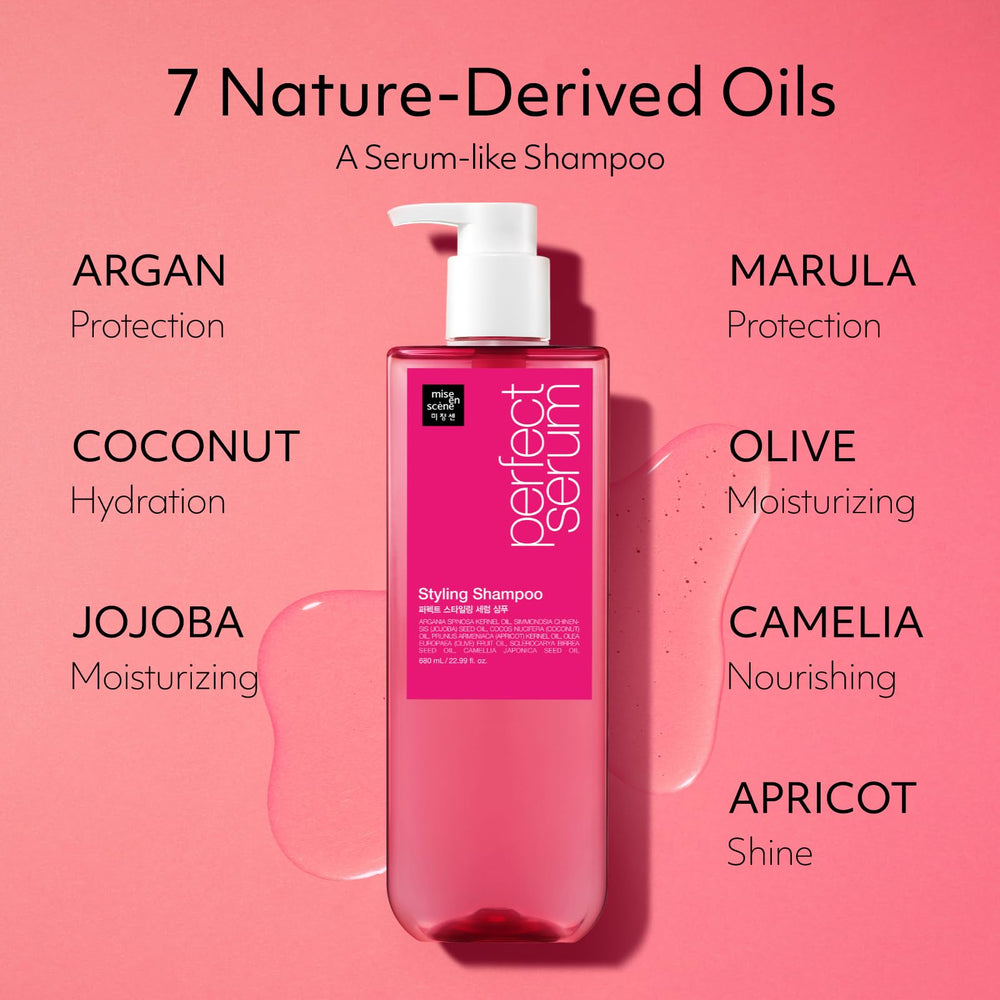 Mise En Scene daily-use formula gently cleanses while preserving moisture.