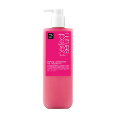 Mise En Scene Perfect Hair Perfume Conditioner bottle close-up with powdery floral scent