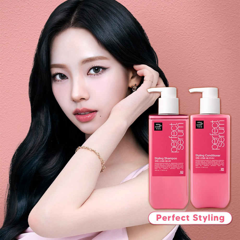 Mise En Scene Perfect Hair Perfume Conditioner pump-dispense for easy styling prep