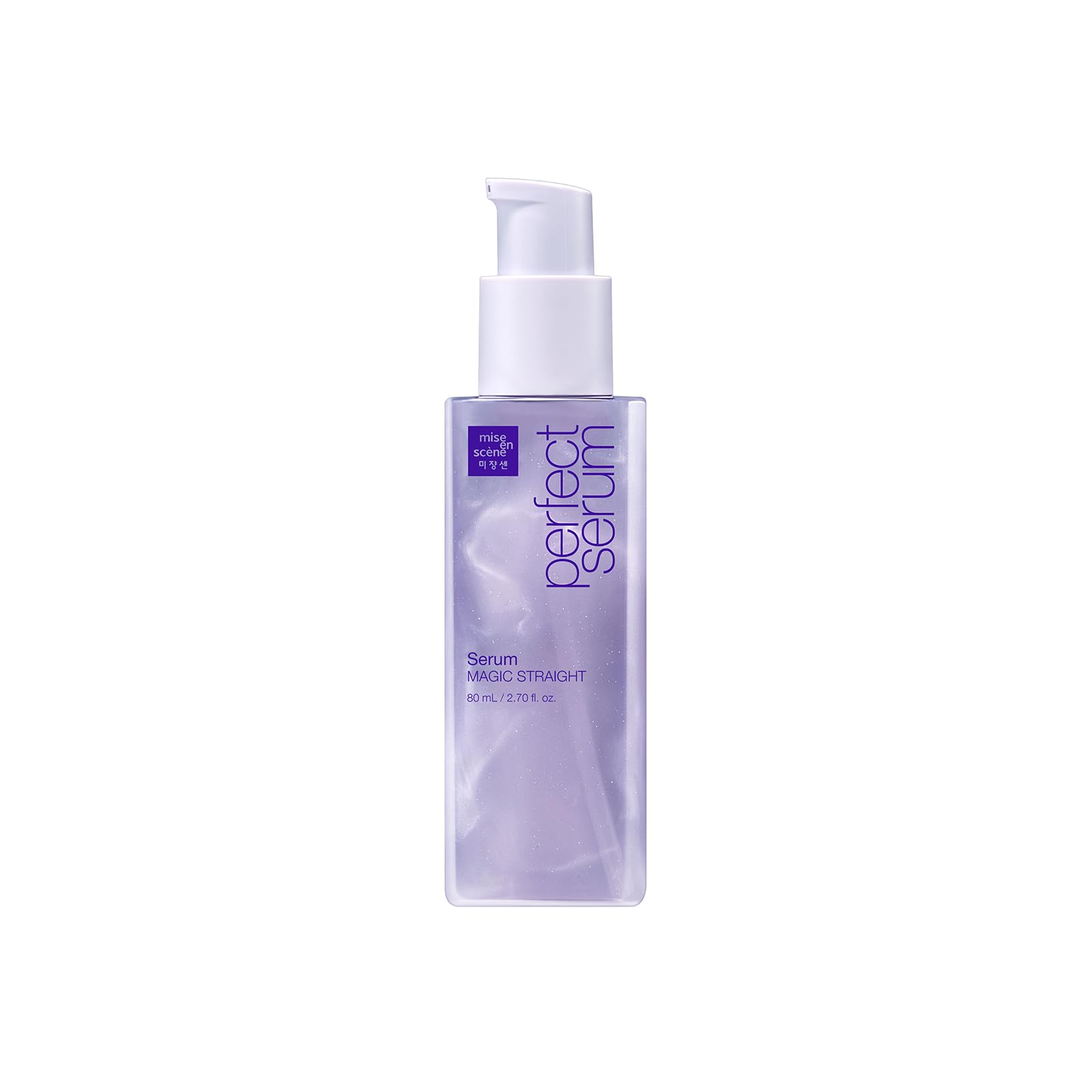 Mise En Scene Perfect Serum Magic Straight bottle for sleek, frizz-free styling.