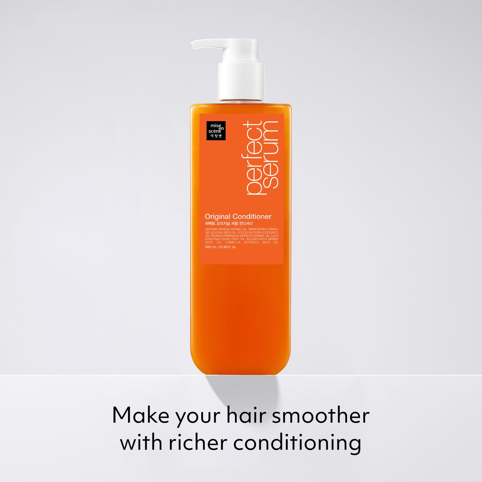 Mise En Scene Perfect Serum Original Conditioner with argan oil blend for damaged hair.