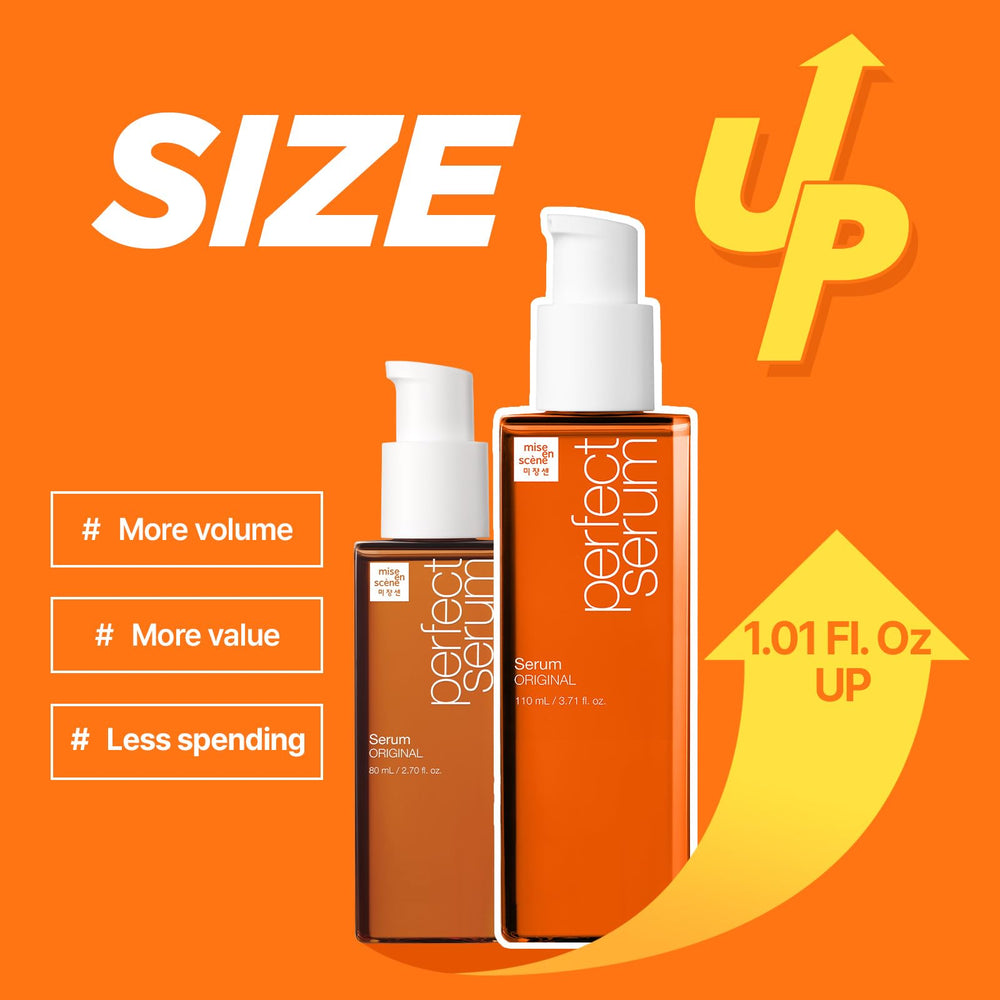 Mise En Scene Perfect Serum Original controls frizz and flyaways for smooth hair.