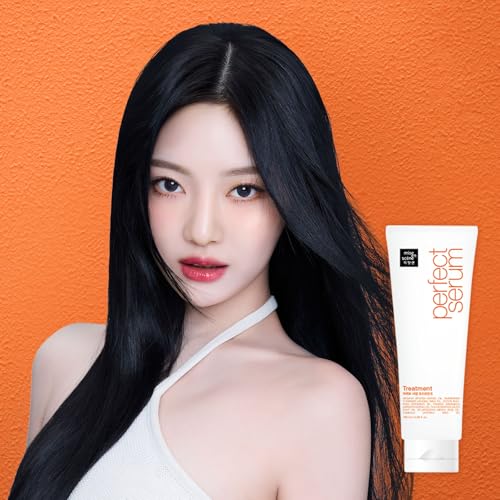 Mise En Scene Perfect Serum texture-rich formula delivers a smooth coating.
