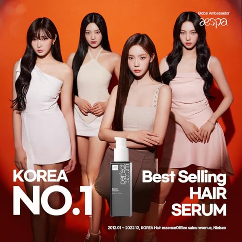 Mise En Scene Perfect Serum Watery applying to hair for smooth results.