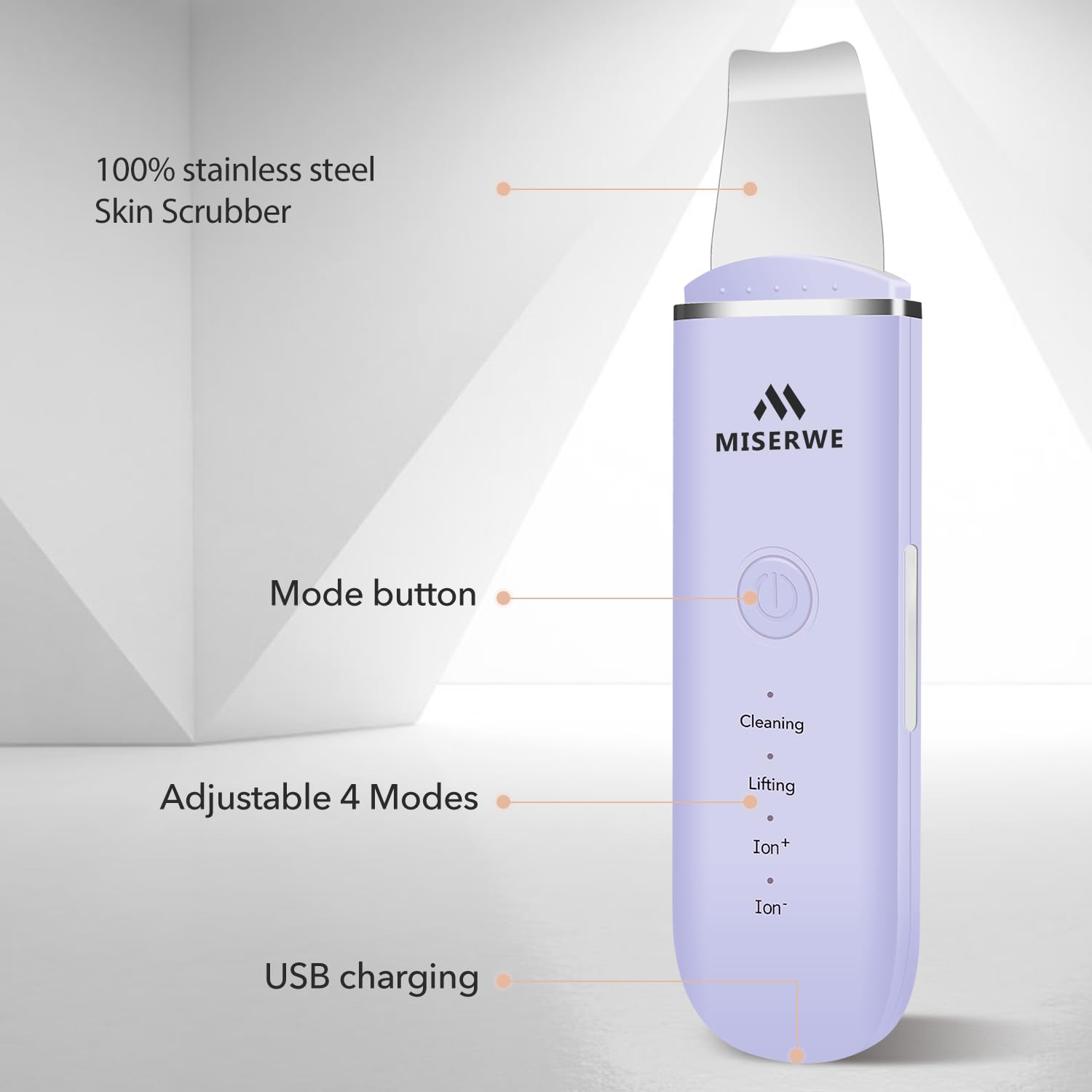 MISERWE Skin Scrubber performing deep cleansing on pores.