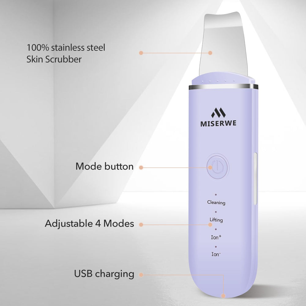 MISERWE Skin Scrubber performing deep cleansing on pores.