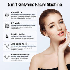 MiSMON handheld skin care device in use for targeted facial massage benefits.