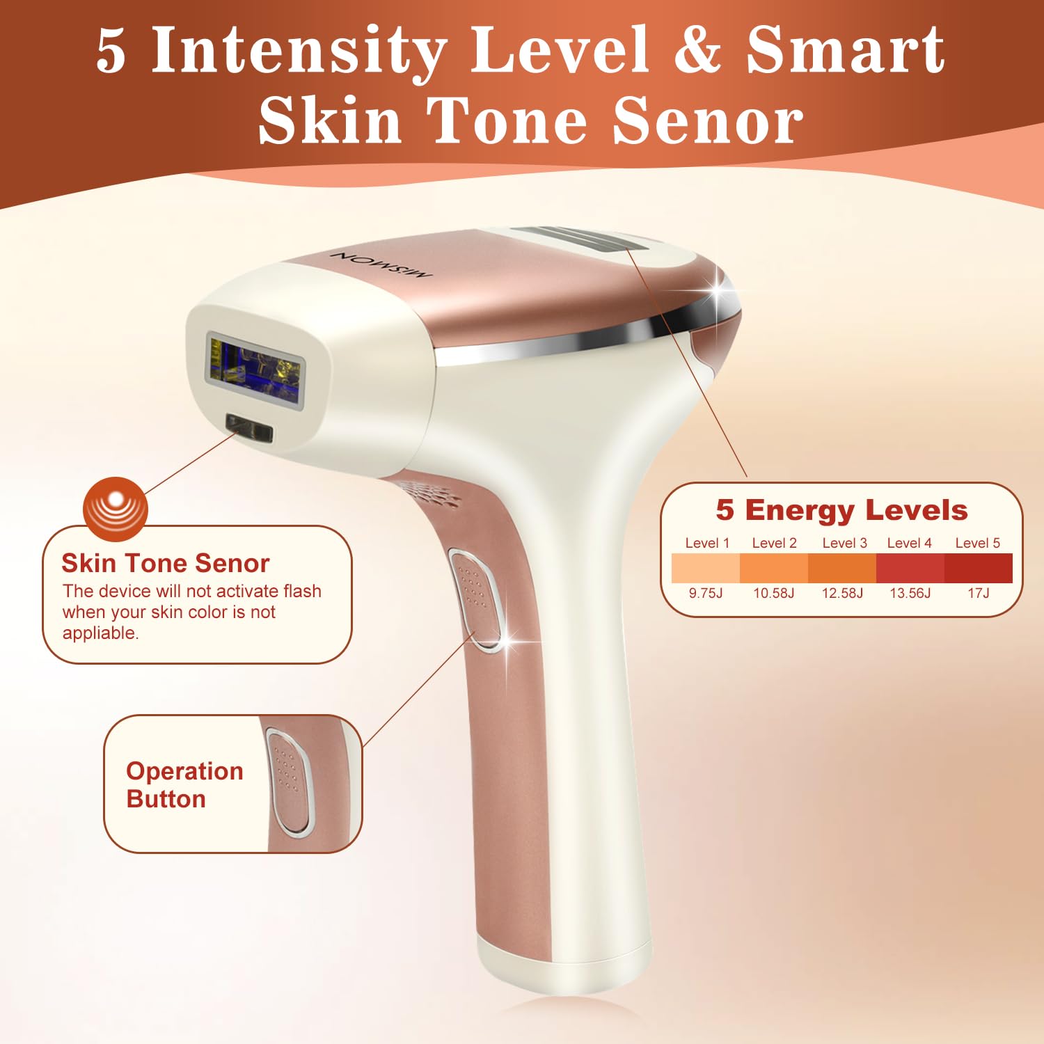 MiSMON laser hair removal legs for long-lasting smooth skin at home