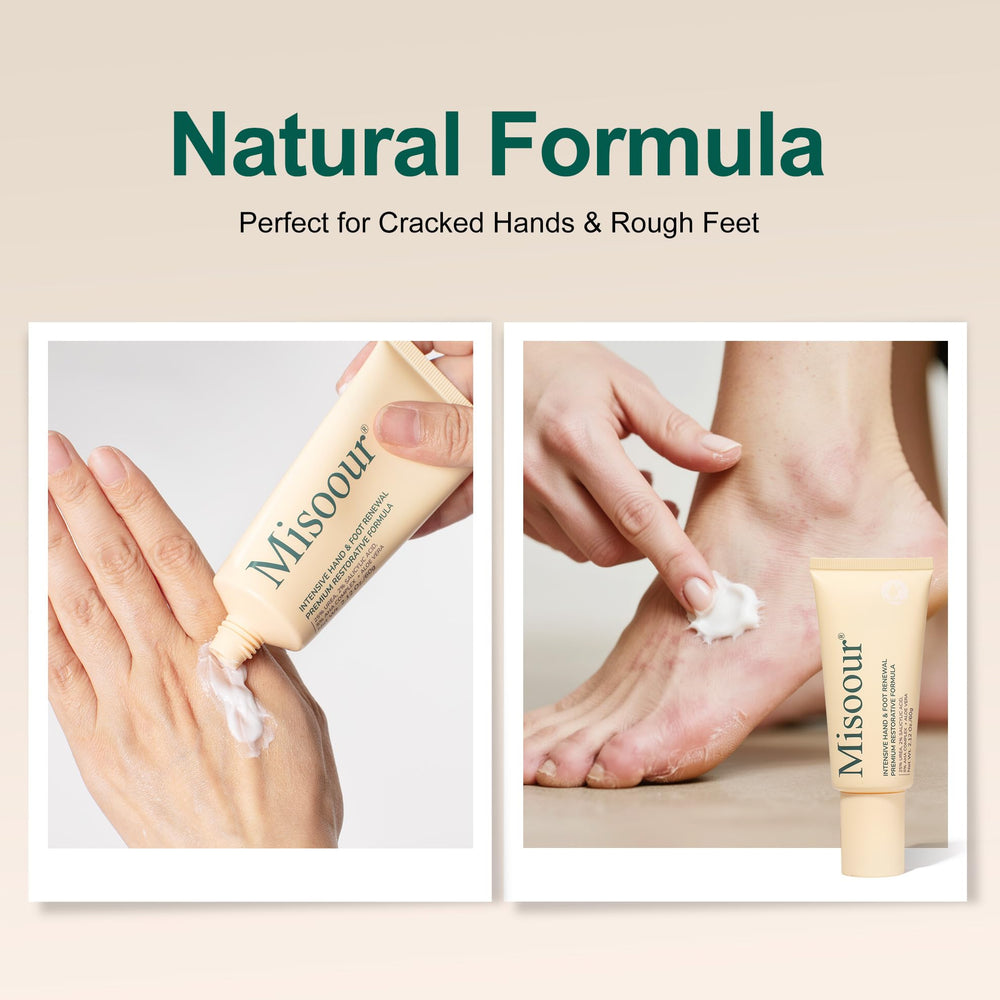 Misoour cream on elbow area signaling comfort and care