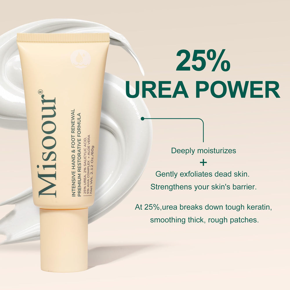 Misoour cream on dry skin surface showing texture smoothing
