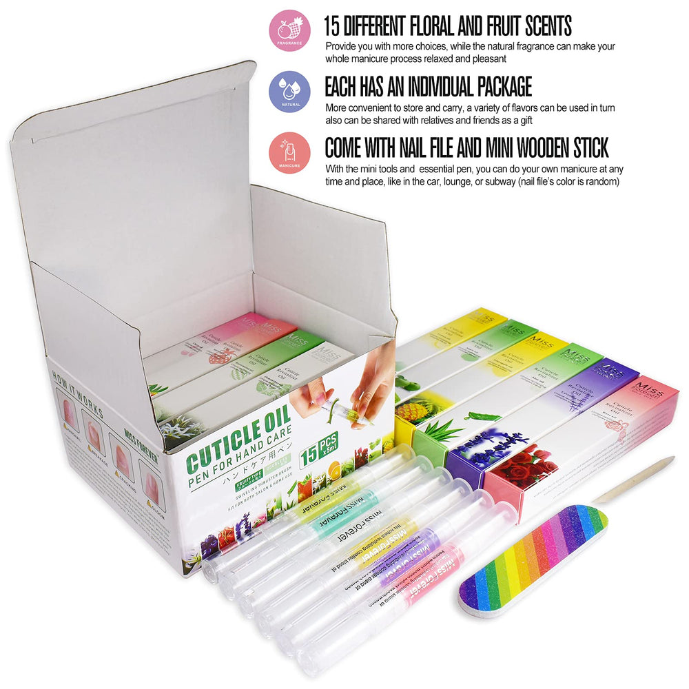 Miss Forever hangnail treatment oil pen in manicure setup for relief