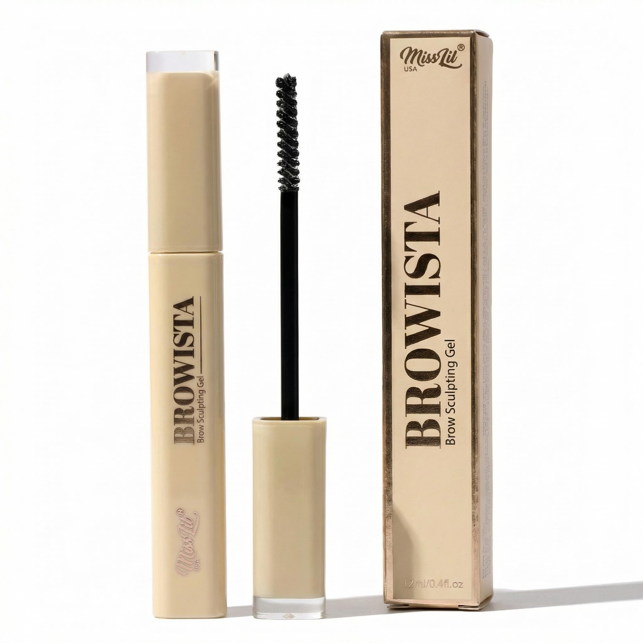 Miss Lil USA Browista Eyebrow Gel bottle provides all-day hold with a lightweight finish.