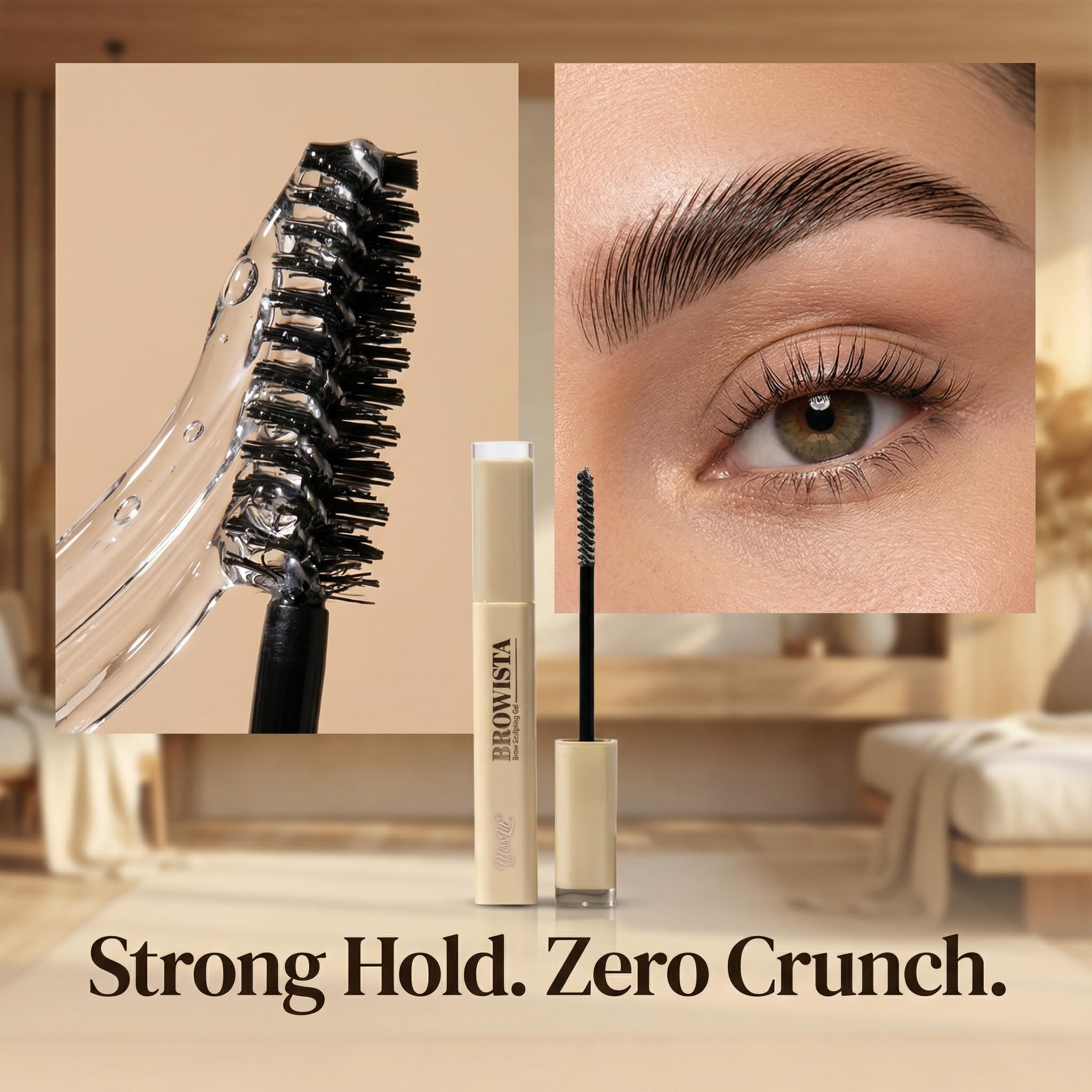 Miss Lil USA Browista gel wand offers quick-drying control for effortless brow shaping.